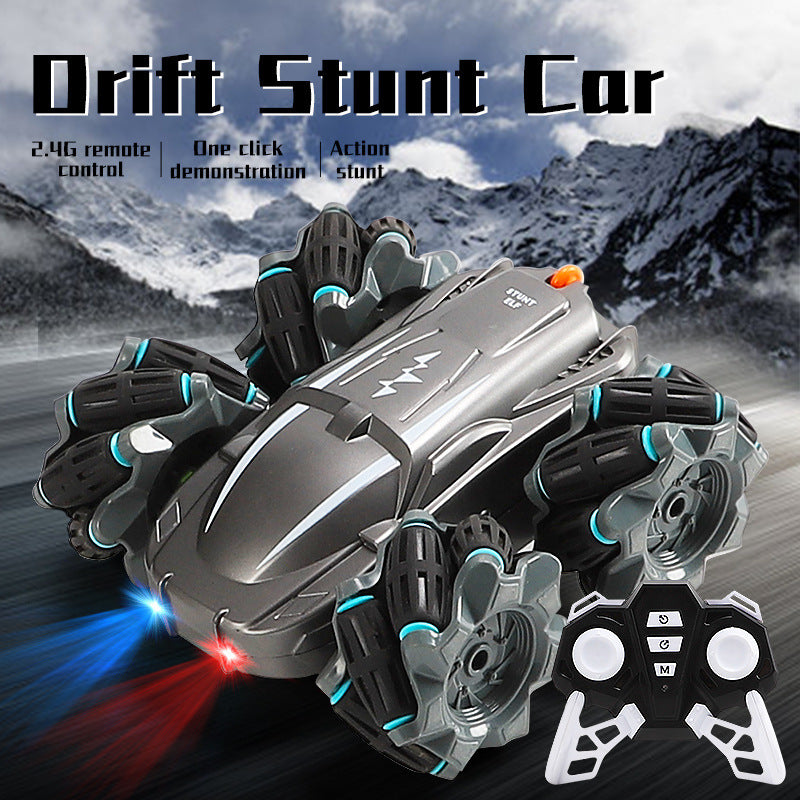 Remote Control Tumbling Stunt Double-sided Car Rotating Charging Light Drift Racing Car