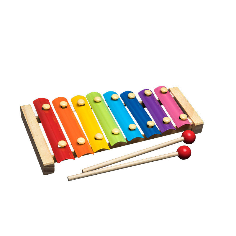 ZAVA SMART Wooden Toys Rattles Educational Toy Rainbow Blocks Montessori Baby Colorful Kids Music