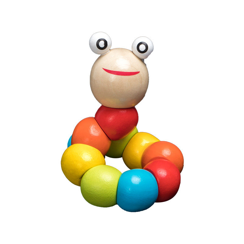 ZAVA SMART Wooden Toys Rattles Educational Toy Rainbow Blocks Montessori Baby Colorful Kids Music