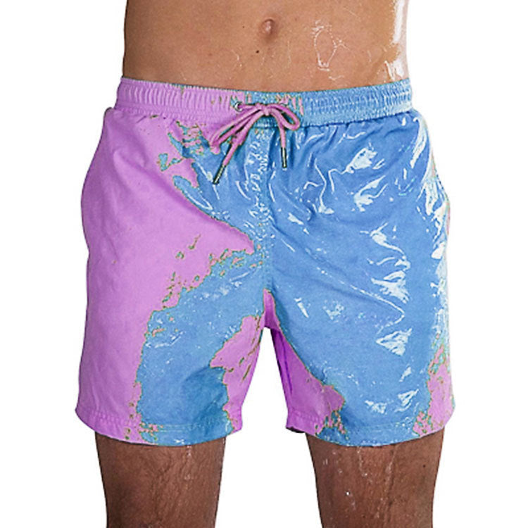 Magiska Färgskiftande Badshorts för Herrar – Snabbtorkande och Bekväma.