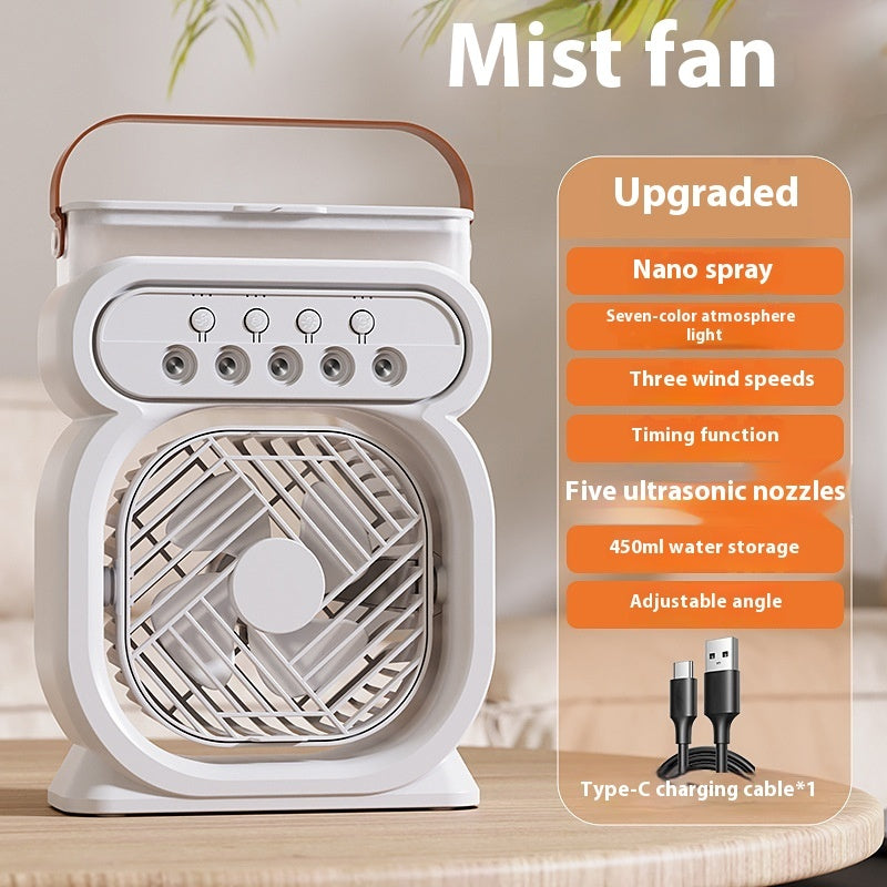 3-i-1 Bärbar Luftkonditionering – Evaporativ Kylare med LED-nattljus och Luftfuktare