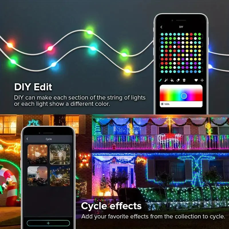 **Christmas LED String Lights – Smart Dekor med Bluetooth & Fjärrkontroll**