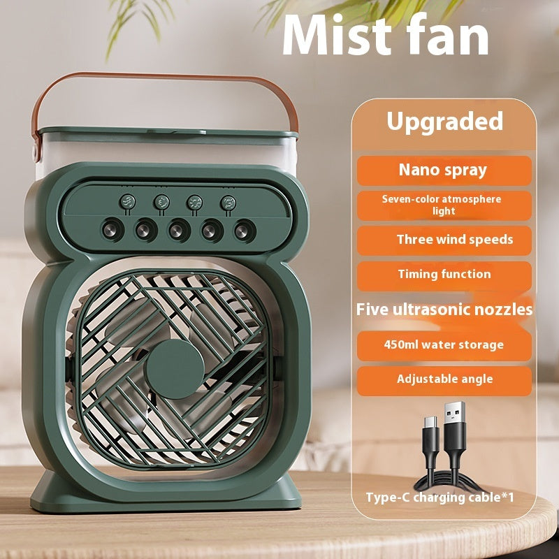 3-i-1 Bärbar Luftkonditionering – Evaporativ Kylare med LED-nattljus och Luftfuktare