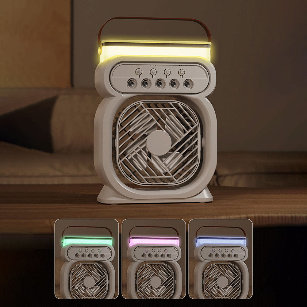 3-i-1 Bärbar Luftkonditionering – Evaporativ Kylare med LED-nattljus och Luftfuktare