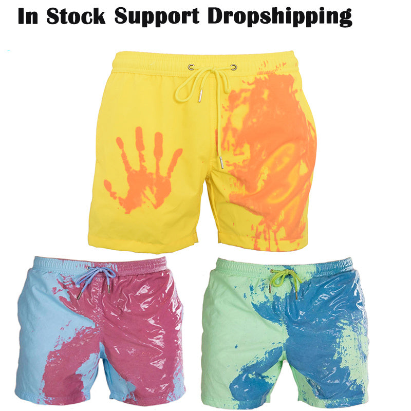 Magiska Färgskiftande Badshorts för Herrar – Snabbtorkande och Bekväma.