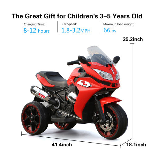 ZAVA SMART 12V Kids Electric Motorcycle ,ride On Motorcycle,Three Lighting Wheels Kids Electric Toys Boys Girls Motorcycle, Children Battery Motor Bikes Rechargeable 3 Wheels Ride On Electric Motorcycle