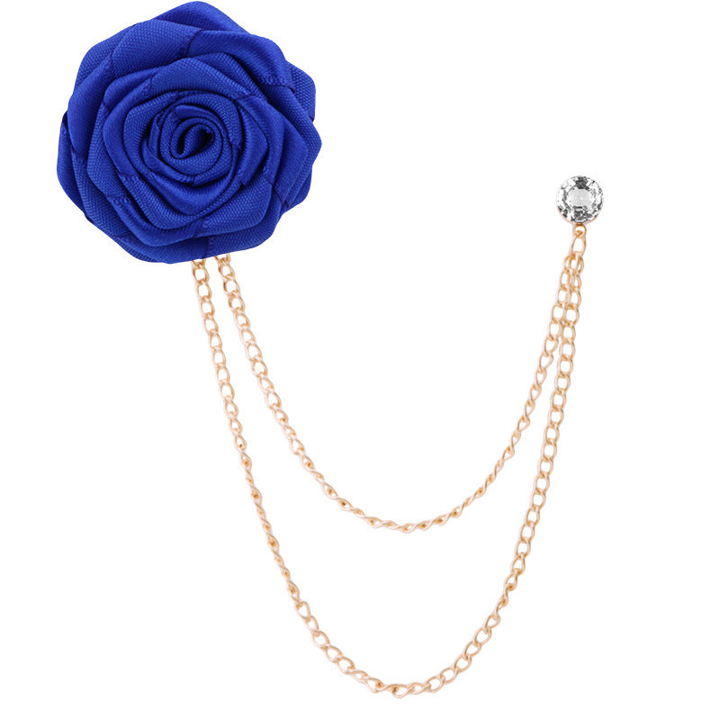 Fashion Handmade Rose Brooch Tassel Men Suit