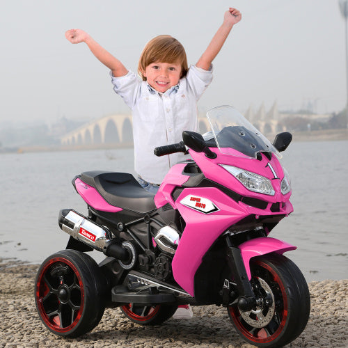 ZAVA SMART 12V Kids Electric Motorcycle ,ride On Motorcycle,Three Lighting Wheels Kids Electric Toys Boys Girls Motorcycle, Children Battery Motor Bikes Rechargeable 3 Wheels Ride On Electric Motorcycle