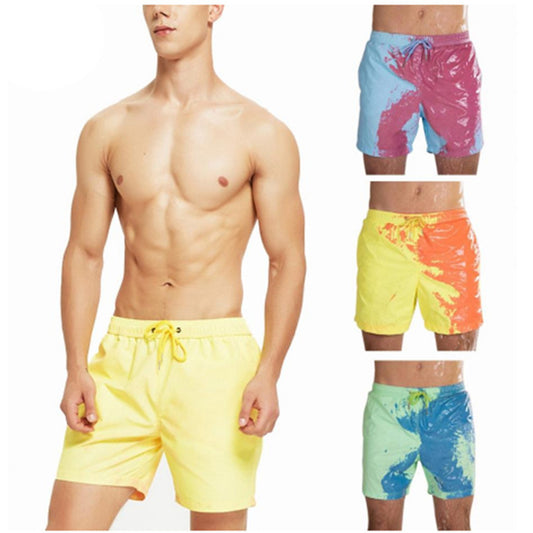 Magiska Färgskiftande Badshorts för Herrar – Snabbtorkande och Bekväma.