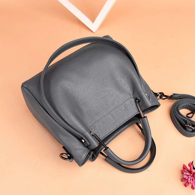 Bags Handbags EU and Usa Fashion Women's Bags Soft Leather Retro Bucket Bag Handbag