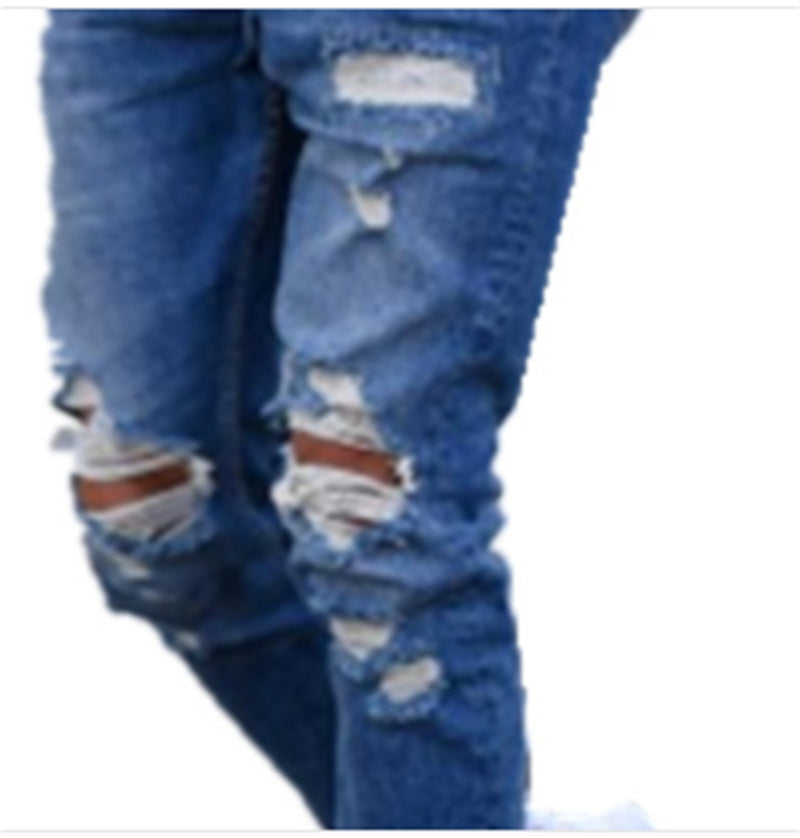 Hål-jeans för Herr – Trendig och Bekväm.