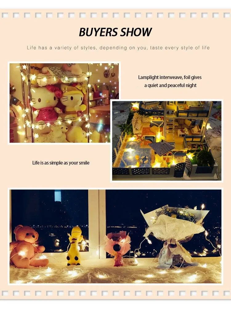 6M 40 Led Lights Outdoor Decoration String Lights Christmas Tree Home Window Decor Holiday Lighting Star Light Strings