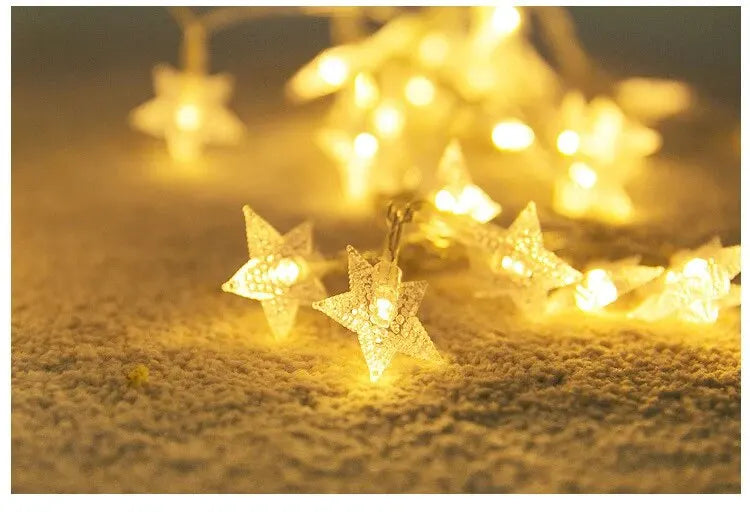 6M 40 Led Lights Outdoor Decoration String Lights Christmas Tree Home Window Decor Holiday Lighting Star Light Strings