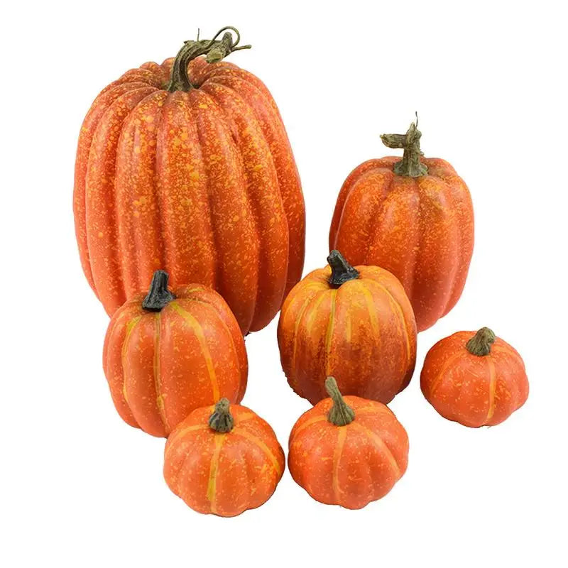 7pcs Artificial Pumpkin for Halloween Thanksgiving Fall harvest pumpkins Foam Pumpkins Decorations for Halloween Decorations