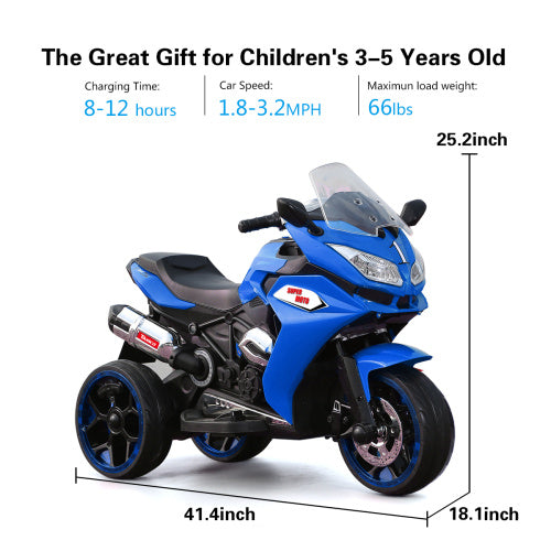ZAVA SMART 12V Kids Electric Motorcycle ,ride On Motorcycle,Three Lighting Wheels Kids Electric Toys Boys Girls Motorcycle, Children Battery Motor Bikes Rechargeable 3 Wheels Ride On Electric Motorcycle