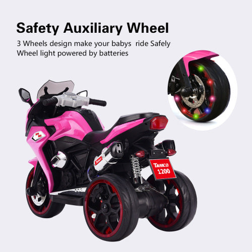 ZAVA SMART 12V Kids Electric Motorcycle ,ride On Motorcycle,Three Lighting Wheels Kids Electric Toys Boys Girls Motorcycle, Children Battery Motor Bikes Rechargeable 3 Wheels Ride On Electric Motorcycle