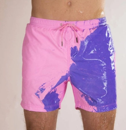 Magiska Färgskiftande Badshorts för Herrar – Snabbtorkande och Bekväma.